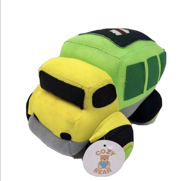 Set of 3 School Bus, Cement Truck & Garbage Truck Soft Plush 10” - Picture 4 of 10